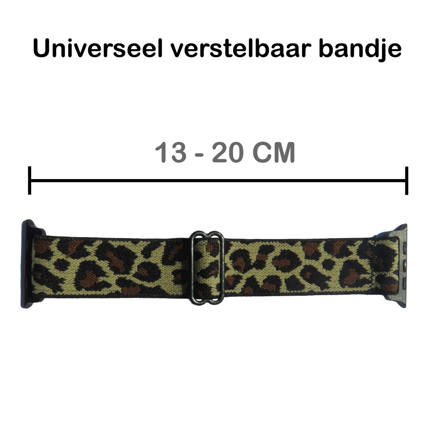 Horloge Bandje Geschikt Voor Apple Watch 1-8 / SE - 38/40/41 mm Bandje Stof - Panter Geel