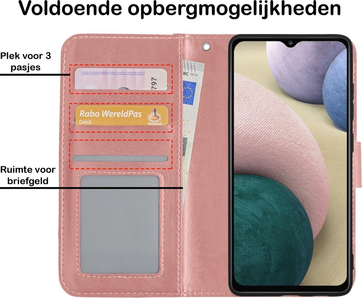 Samsung A12 Hoesje Book Case Kunstleer - Rosðð goud