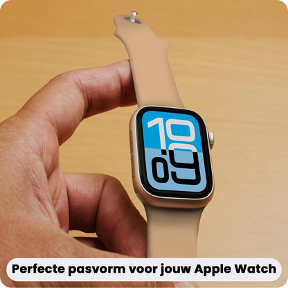 Apple Watch 1, 2, 3, 4, 5, 6, 7, 8, 9, SE - 38/40/41 mm Bandje Siliconen met verstelbare polsband - Walnoot