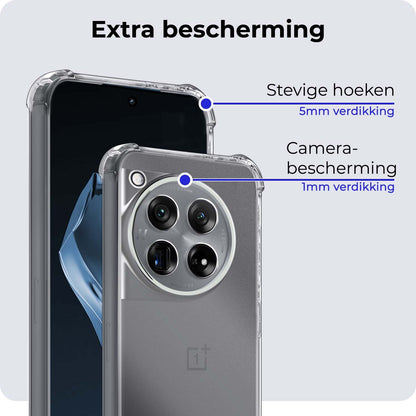 OnePlus 12 Hoesje Shockproof Backcover Siliconen - Transparant
