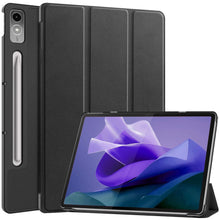Lenovo Tab P12 Trifold Bookcase Hoes met Penhouder Lenovo Pen - Zwart