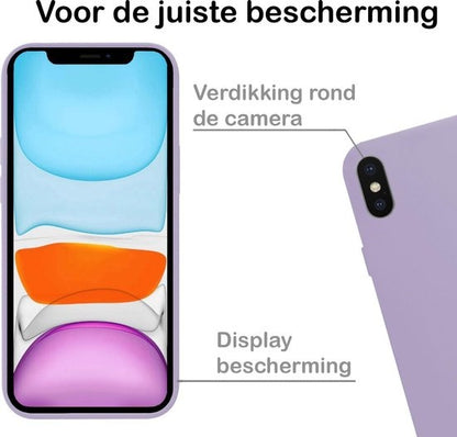 iPhone Xs Hoesje Siliconen Backcover Lichtgewicht - Lila