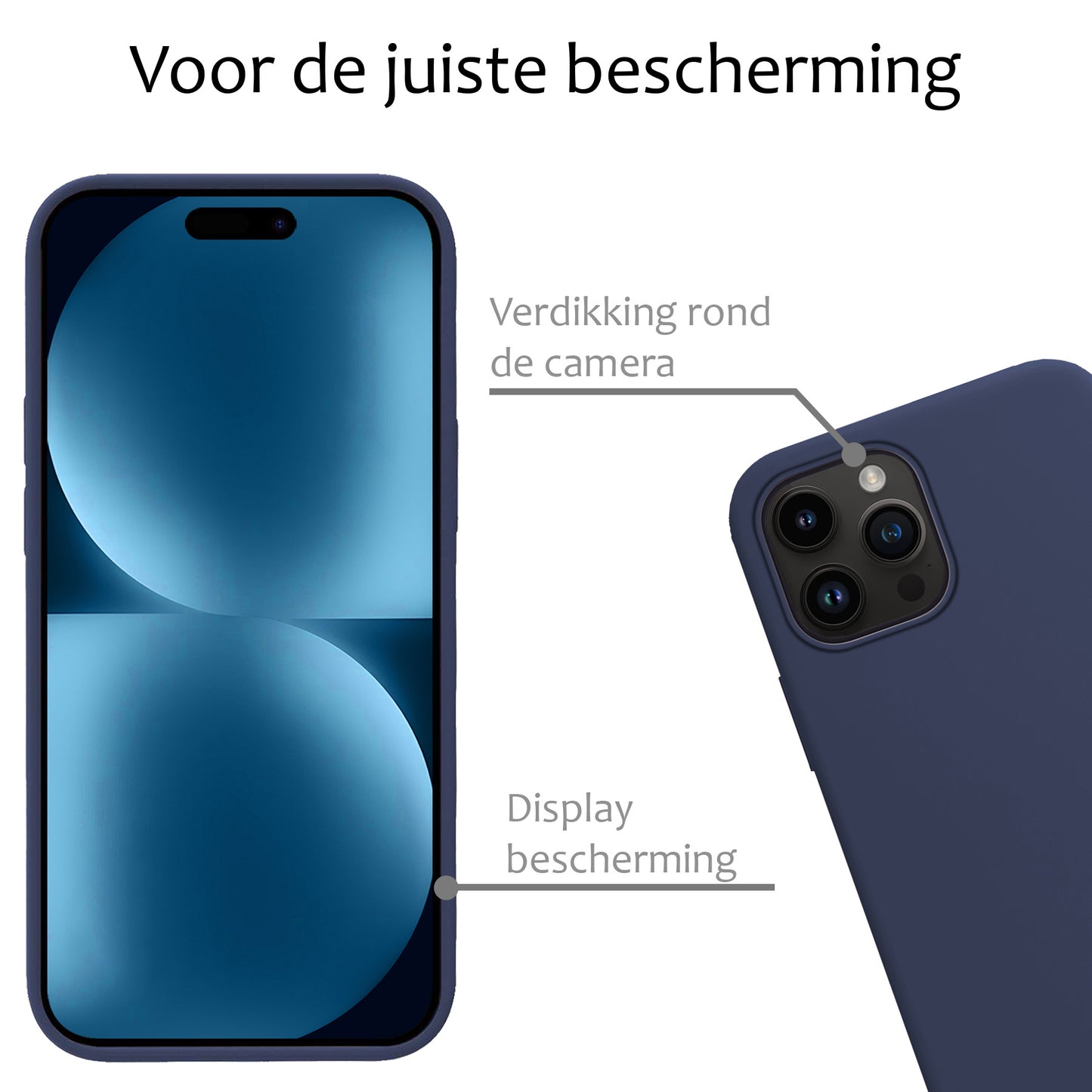 iPhone 15 Pro Max Hoesje Siliconen - Donkerblauw