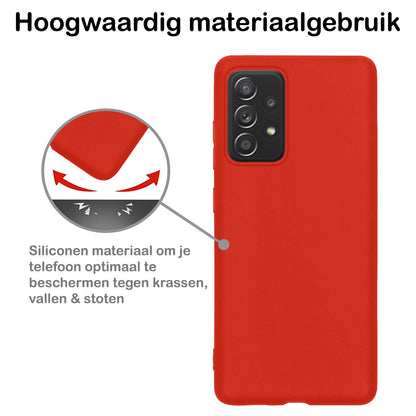 Samsung A53 Hoesje Siliconen Backcover Lichtgewicht - Rood
