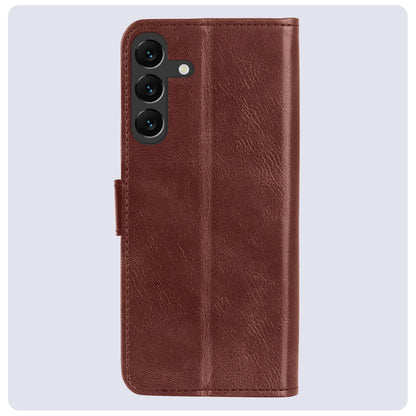 Samsung S24 Hoesje Bookcase Cover met Kaarthouder - Bruin