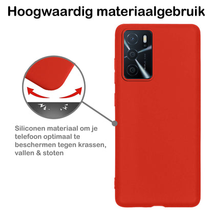 OPPO A16 Hoesje Siliconen Backcover Lichtgewicht - Rood