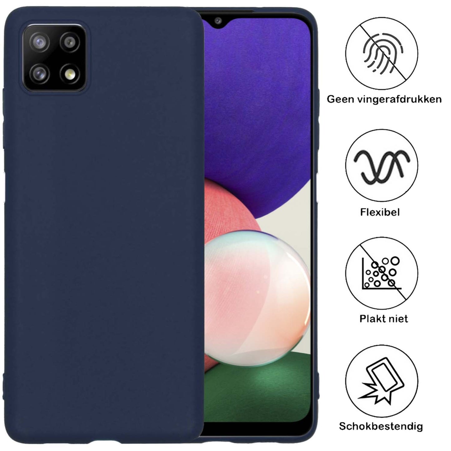 Samsung A22 4G Hoesje Siliconen - Donkerblauw