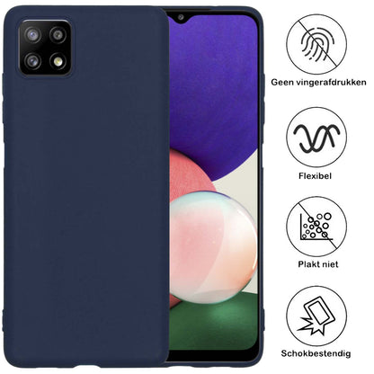 Samsung A22 4G Hoesje Siliconen - Donkerblauw