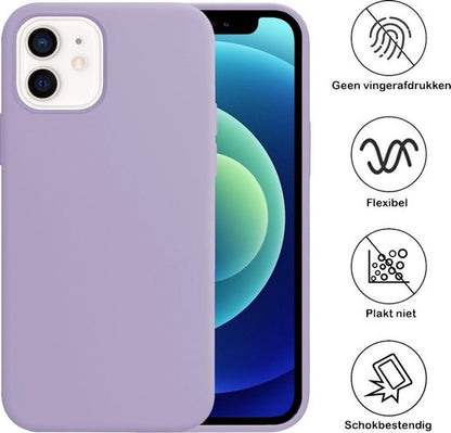 iPhone 12 Mini Hoesje Siliconen Backcover Lichtgewicht - Lila