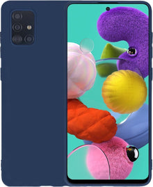 Samsung A51 Hoesje Siliconen Backcover Lichtgewicht - Donkerblauw