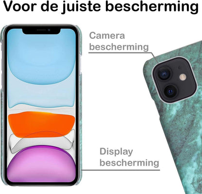 iPhone 11 Hoesje Marmer Hard Case Cover - Groen