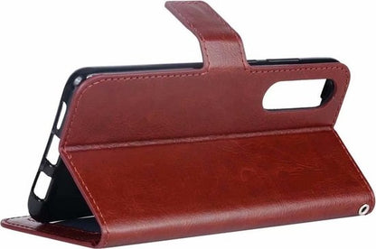 Samsung Galaxy A50 Hoesje Bookcase Cover met Kaarthouder - Bruin