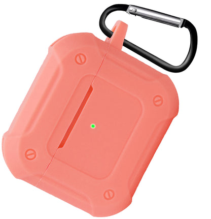 AirPods 3 Hoesje Shock Proof Case Siliconen met Clip - Zalm