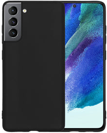 Samsung S21 FE Hoesje Siliconen Backcover Lichtgewicht - Zwart