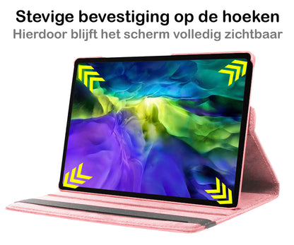 Samsung Galaxy Tab A8 Trifold Bookcase Hoes 360 Graden Draaibaar - Lichtroze