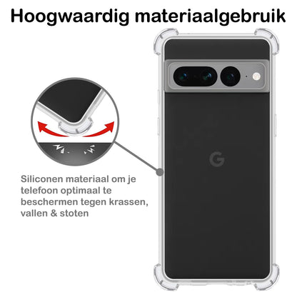 Google Pixel 7 Pro Hoesje Shockproof Backcover Siliconen - Transparant