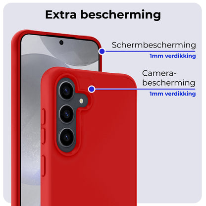 Samsung S24 Hoesje Siliconen Backcover Lichtgewicht - Rood