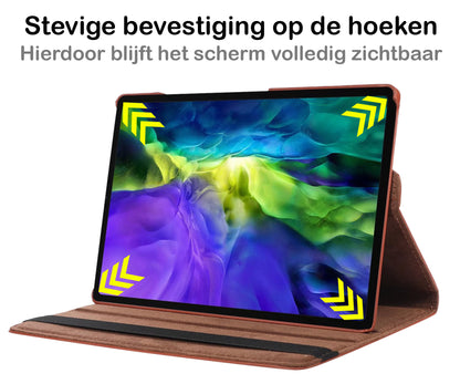 Samsung Galaxy Tab A8 Trifold Bookcase Hoes 360 Graden Draaibaar - Bruin