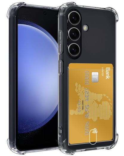 Samsung S23 FE Hoesje Kaarthouder Backcover Shockproof - Transparant