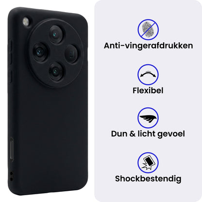 OPPO Find X8 Pro Hoesje Siliconen Backcover Lichtgewicht - Zwart