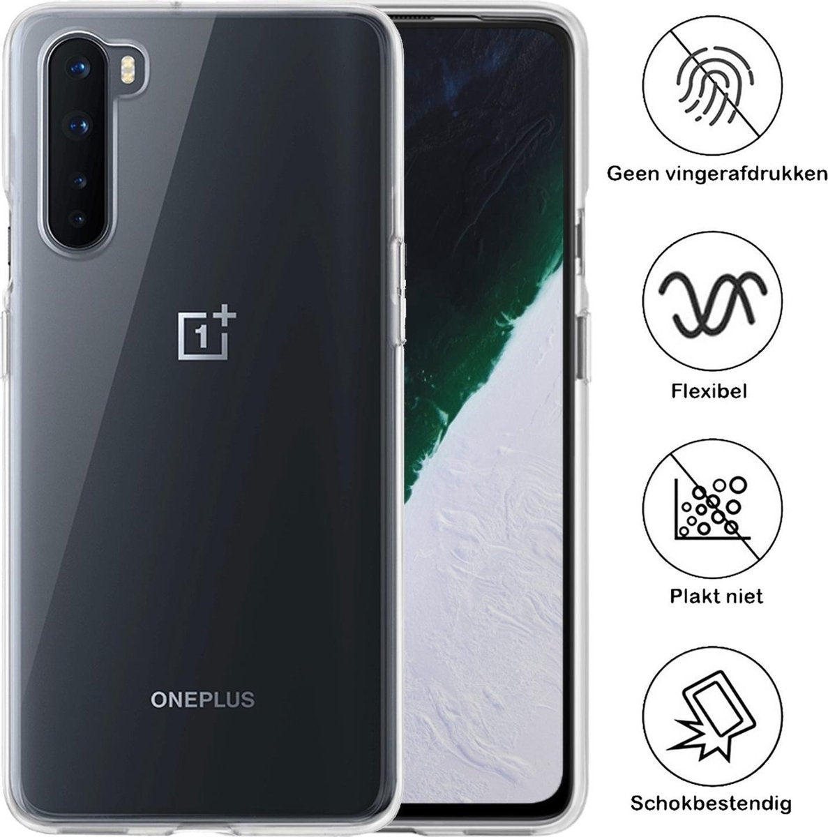 OnePlus Nord Hoesje Siliconen - Transparant