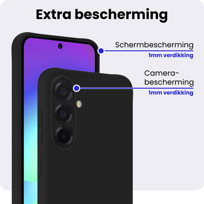 Samsung A56 Hoesje Siliconen Backcover Lichtgewicht - Zwart