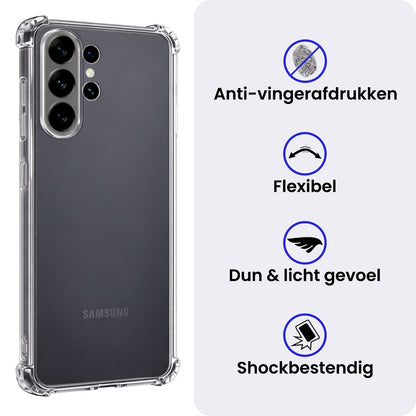 Samsung S26 Ultra Hoesje Shockproof Backcover Siliconen - Transparant
