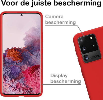 Samsung S20 Ultra Hoesje Siliconen Backcover Lichtgewicht - Rood