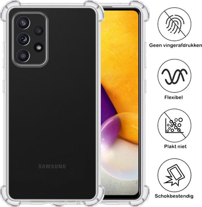 Samsung A72 Hoesje Shockproof Backcover Siliconen - Transparant
