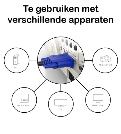 VGA Kabel Adapter Verlengkabel - VGA naar VGA Monitor Kabel 1080p HD - 1.5 Meter - Blauw