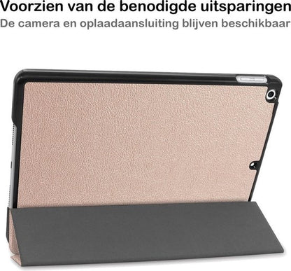 iPad 10.2 2020 Trifold Bookcase Hoes - Goud