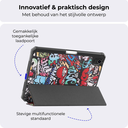 iPad Mini 7 Trifold Bookcase Hoes met Penhouder voor Apple Pen - Graffity