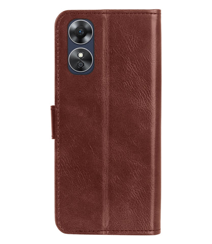 OPPO A17 Hoesje Book Case Kunstleer - Bruin