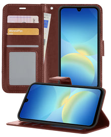 Samsung A26 Hoesje Bookcase Cover met Kaarthouder - Bruin
