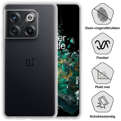 OnePlus 10T Hoesje Siliconen Backcover Lichtgewicht - Transparant