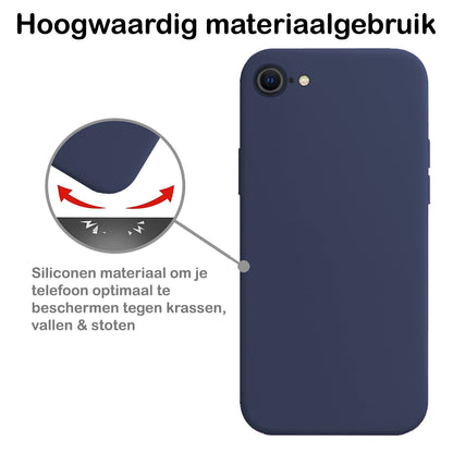 iPhone SE 2022 Hoesje Siliconen Backcover Lichtgewicht - Donkerblauw
