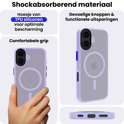 iPhone 17 Hoesje Geschikt voor Magsafe Backcover Shockproof - Lila