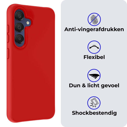 Samsung A15 Hoesje Siliconen Backcover Lichtgewicht - Rood