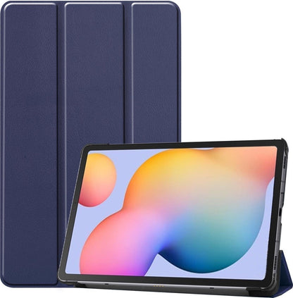 Samsung Galaxy Tab S6 Lite Trifold Bookcase Hoes - Donkerblauw
