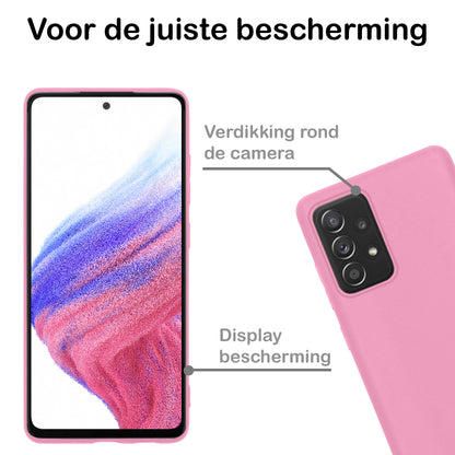 Samsung A53 Hoesje Siliconen - Lichtroze