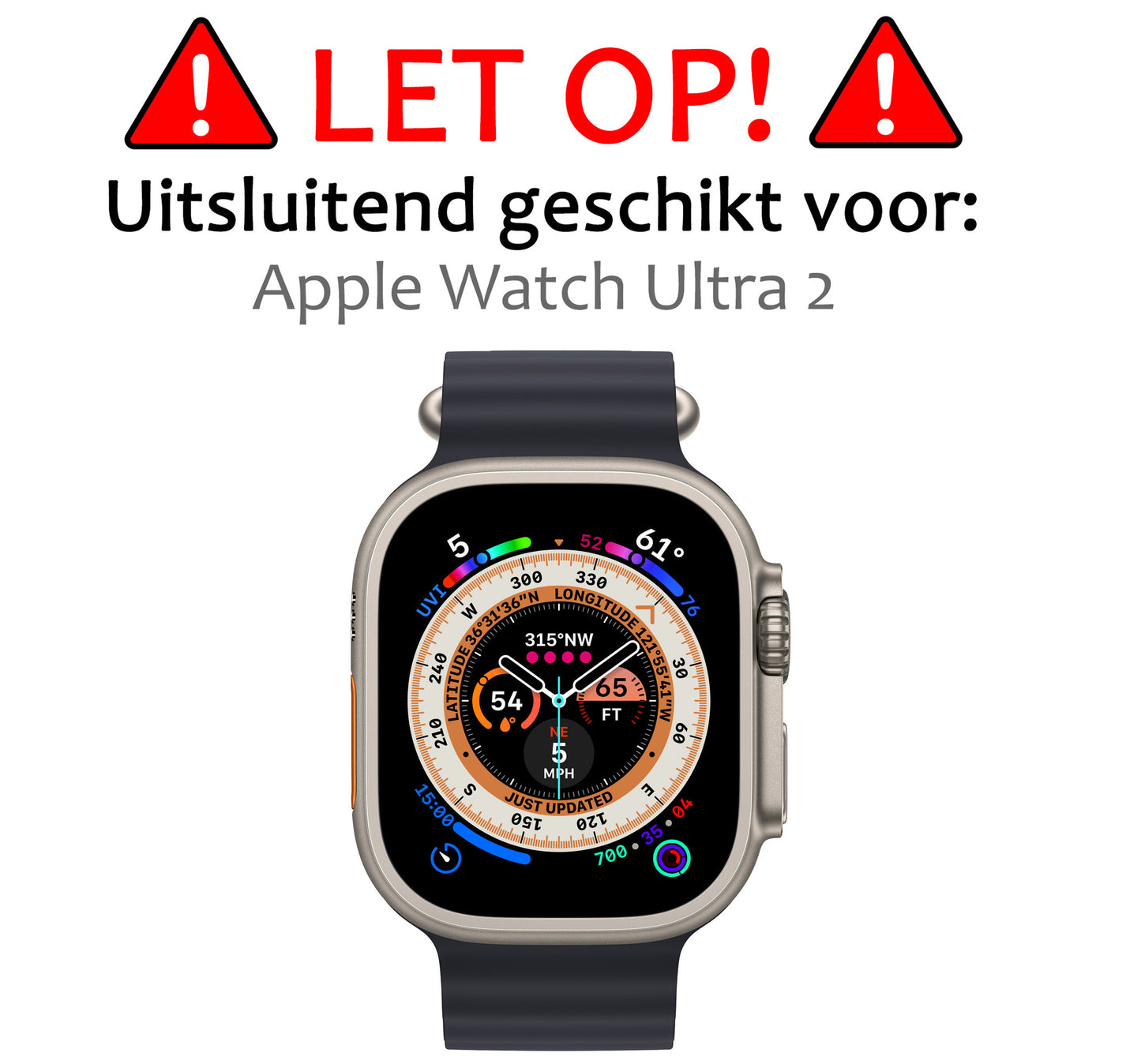 Screen Protector Geschikt voor Apple Watch Ultra 2 (49 mm) Screenprotector Tempered Glass