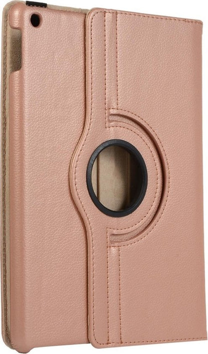 iPad 10.2 2019 Trifold Bookcase Hoes 360 Graden Draaibaar - Rosé goud