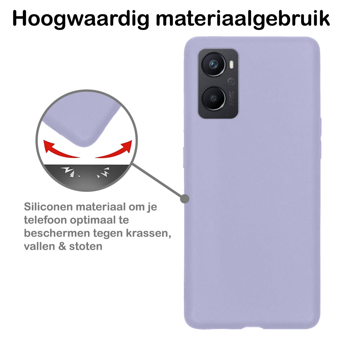 OPPO A96 Hoesje Siliconen - Lila