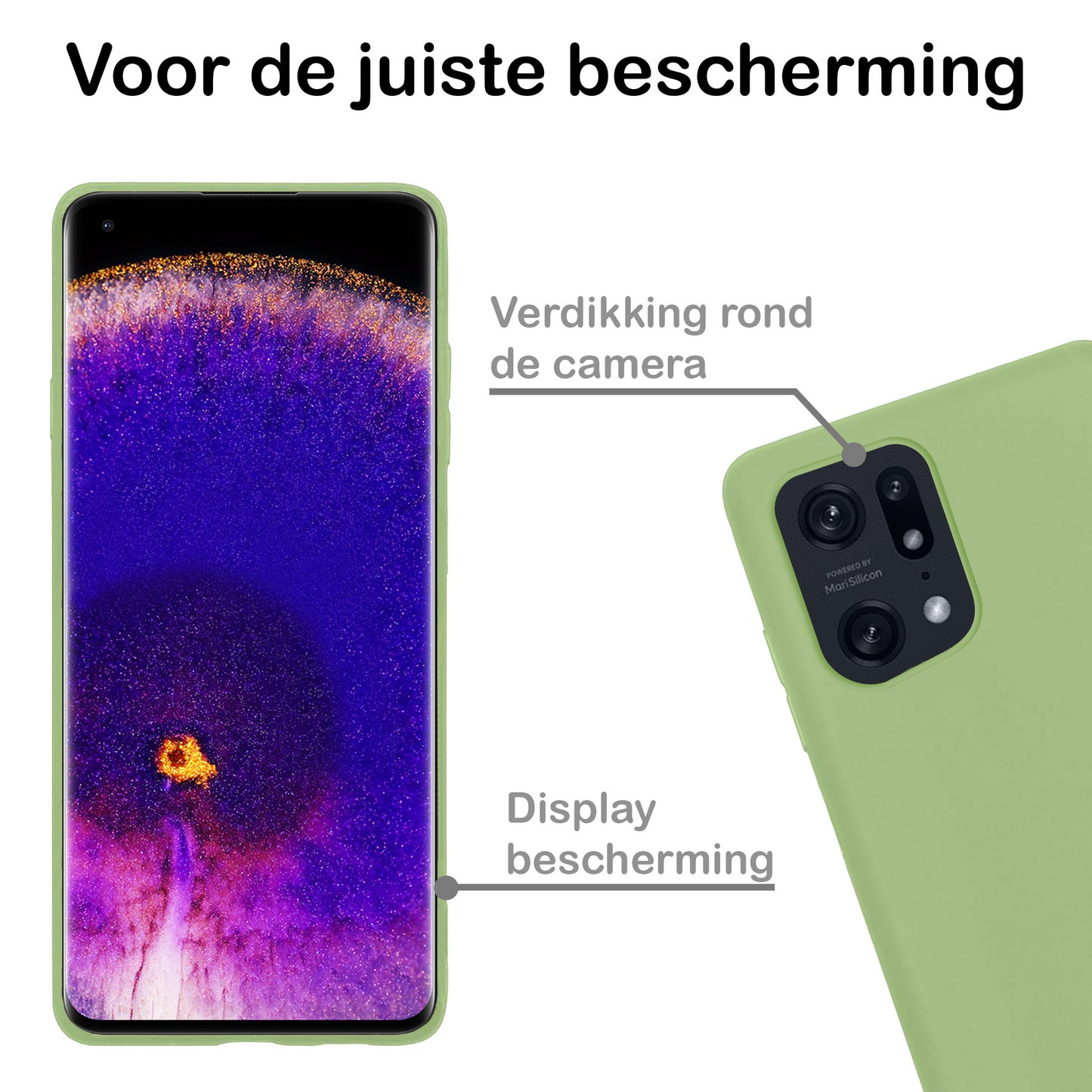 OPPO Find X5 Pro Hoesje Siliconen - Groen