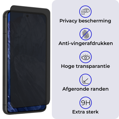 Google Pixel 8a Screenprotector Gehard Glas - Privacy