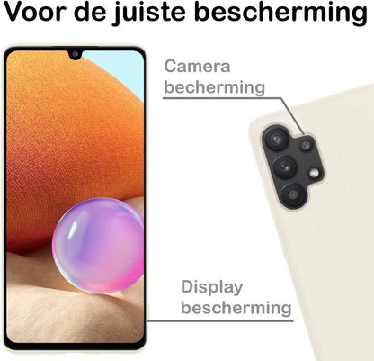 Samsung A32 5G Hoesje Siliconen Backcover Lichtgewicht - Wit