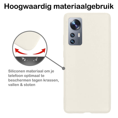Xiaomi 12 Hoesje Siliconen Backcover Lichtgewicht - Wit
