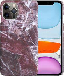 iPhone 11 Pro Max Hoesje Marmer Hard Case Cover - Rood