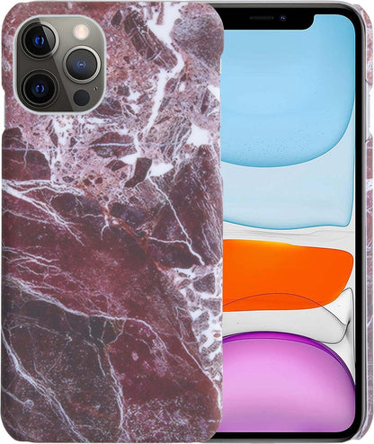 iPhone 11 Pro Max Hoesje Marmer Hard Case Cover - Rood