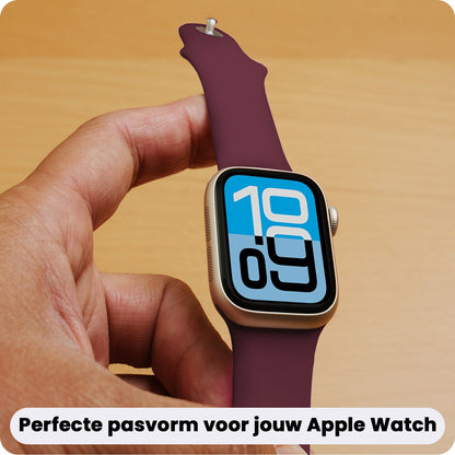 Apple Watch 1, 2, 3, 4, 5, 6, 7, 8, 9, SE - 38/40/41 mm Bandje Siliconen met verstelbare polsband - Donkerrood